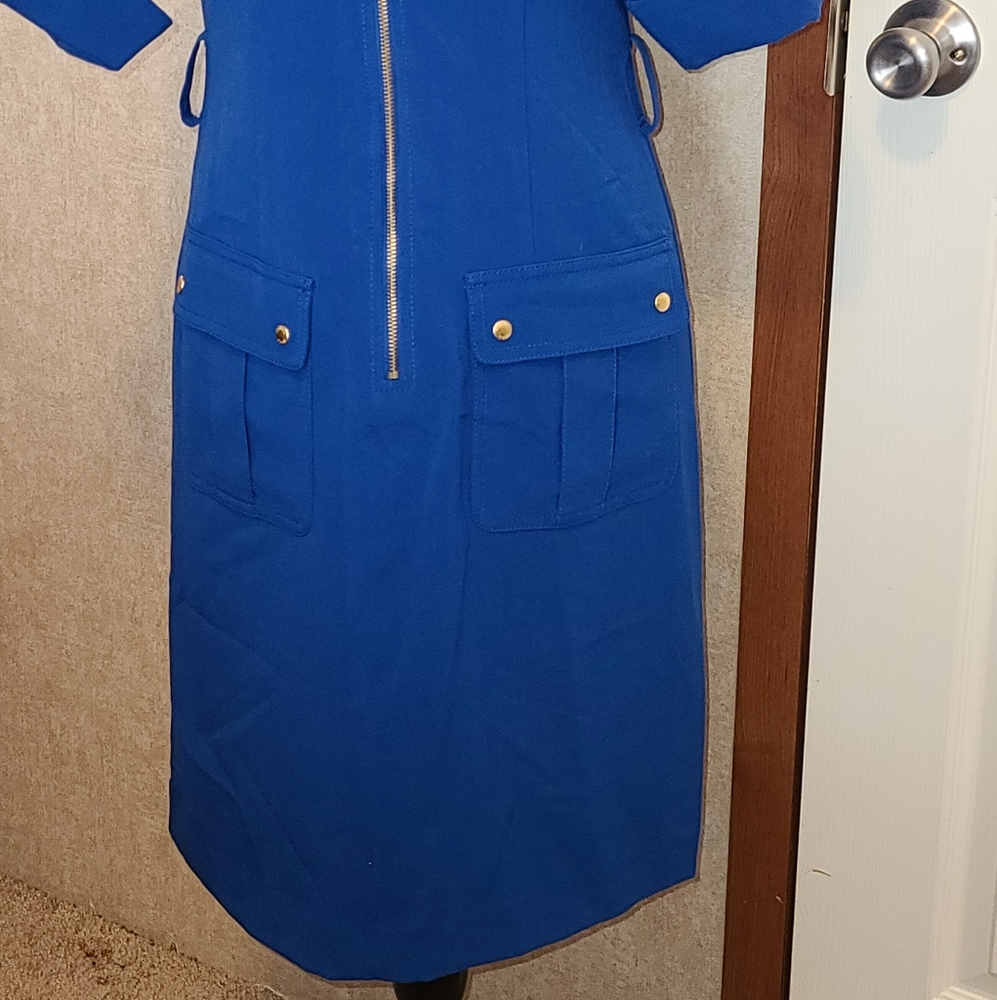 Michael Kors blue XS zipper dress - Picture 2 of 5